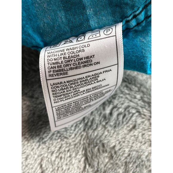 JNCO Crown Brand Mens Large Turquoise Plaid Button-Up Shirt Grunge Y2K Rapper - Picture 9 of 10